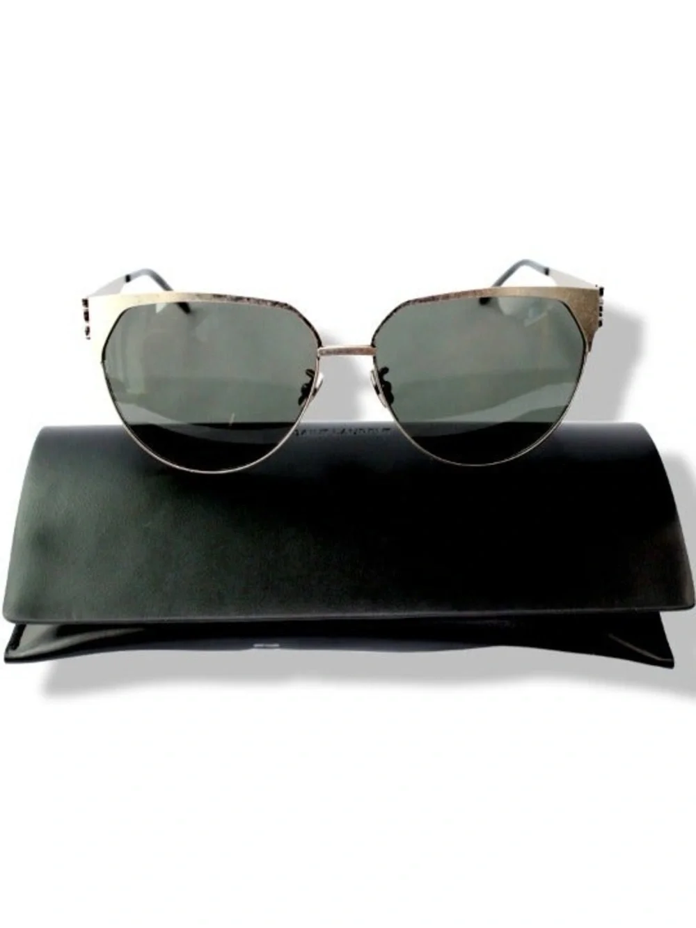 YSL Saint Laurent Silver Metal Womens Sunglasses SL M43
